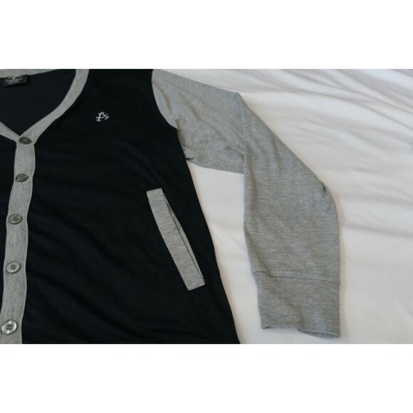 AKADEMIKS Vintage Men's Large Blue Grey Hip-Hop Scholar Sweater Vest Button-Up - Picture 6 of 12